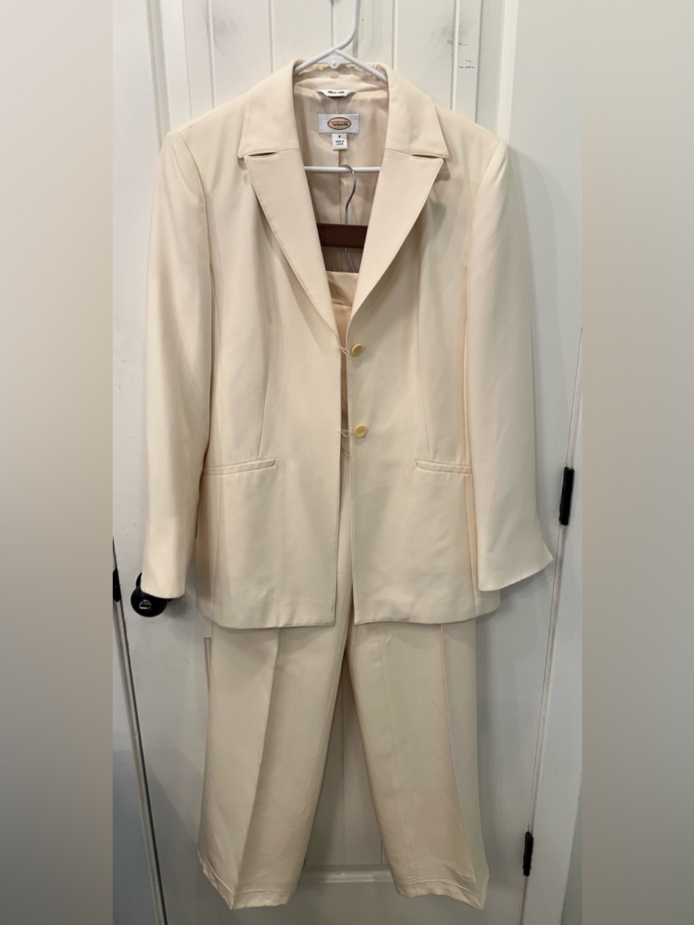 Talbots Cream Two-Piece Men's Suit Blazer and Trousers